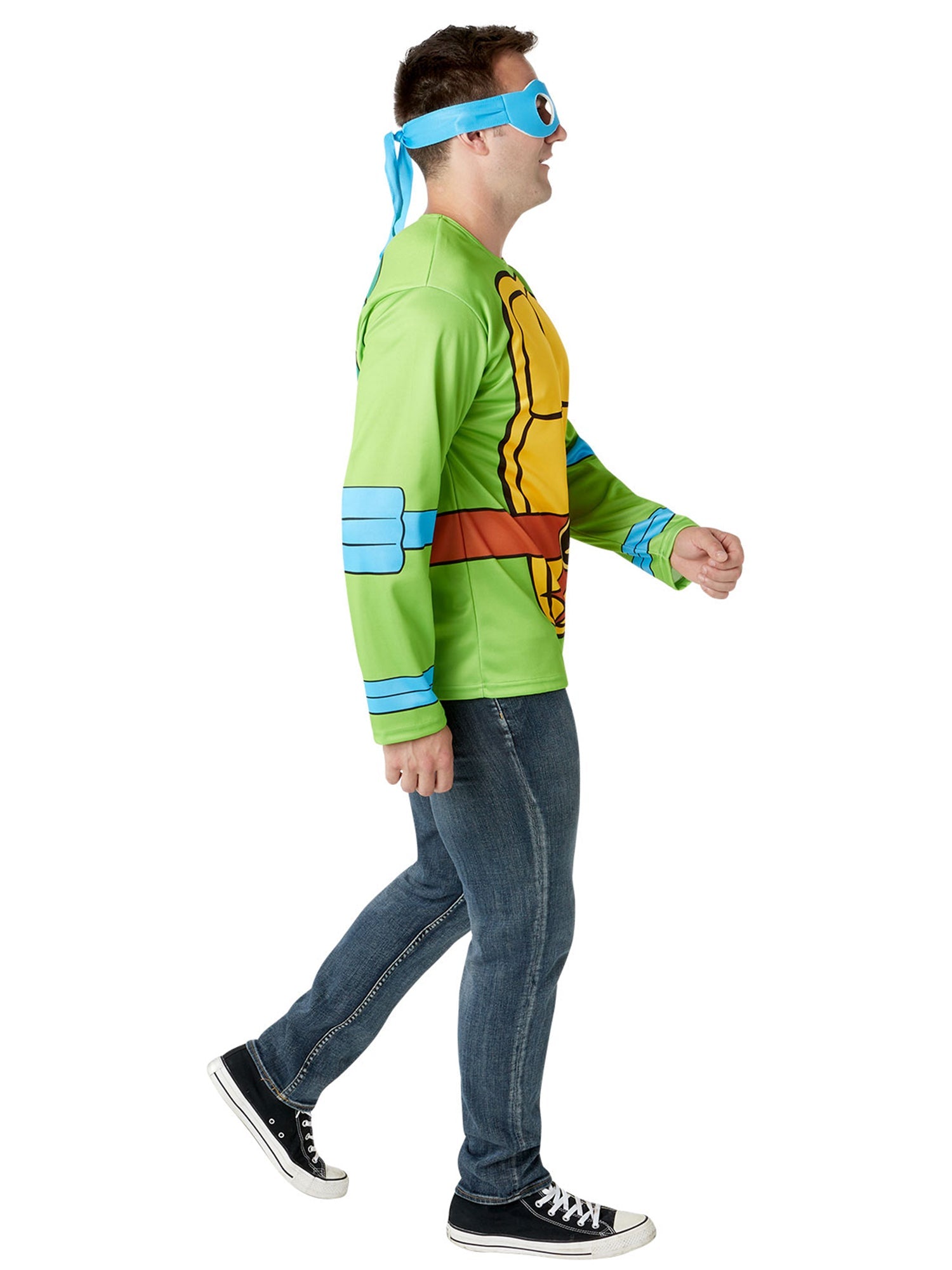 Men's Teenage Mutant Ninja Turtles Classic Leonardo Costume Top and Mask - Image 3