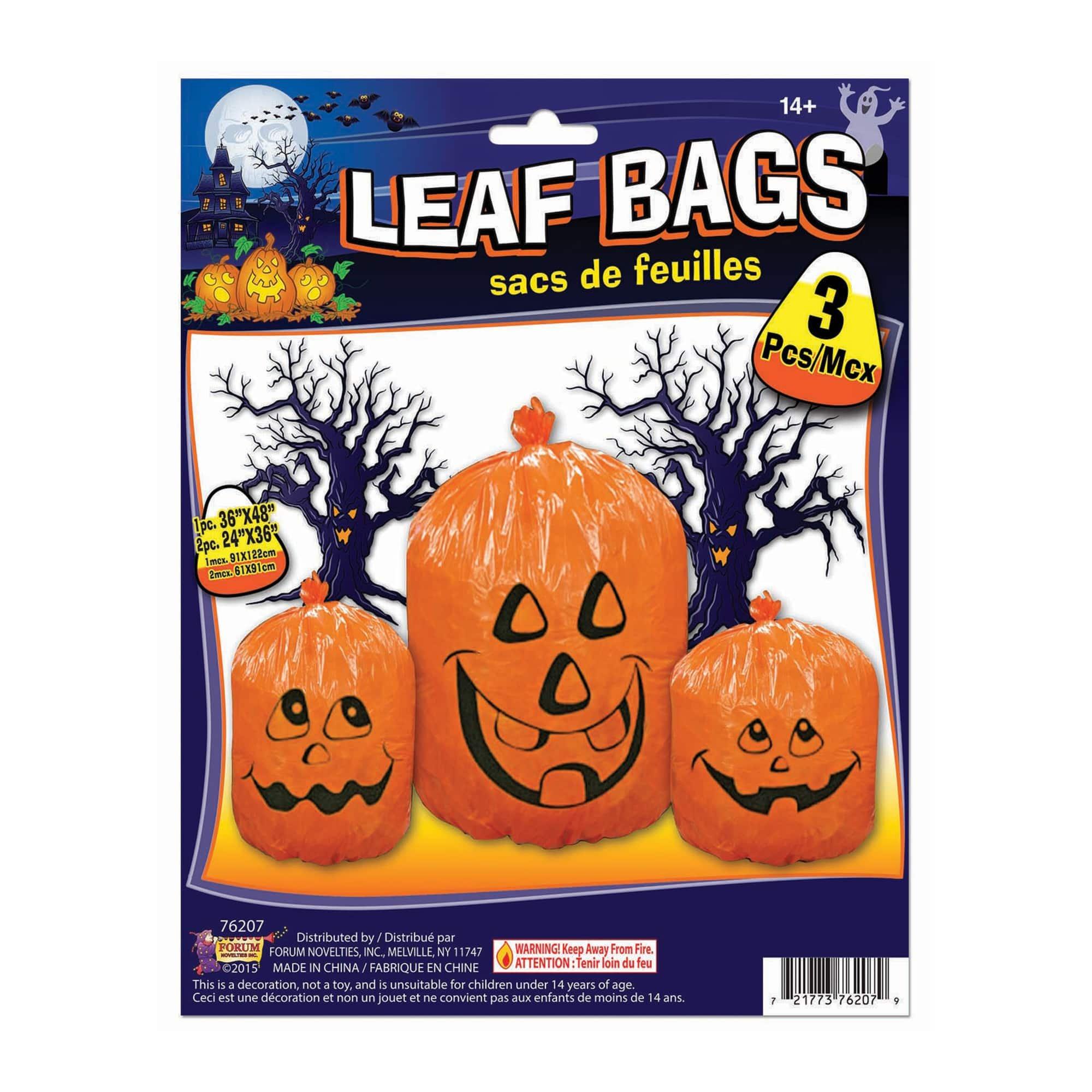 Silly Pumpkin Face Fillable Leaf Bags - Image 3