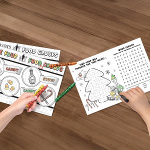 Elf Kids Coloring Placemat. 24ct