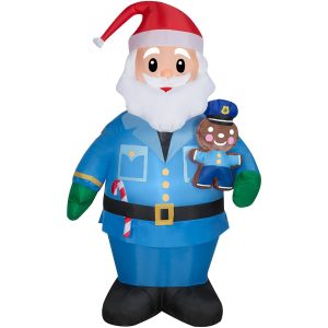 7 Foot Police Officer Santa Light Up Christmas Inflatable Lawn Decoration