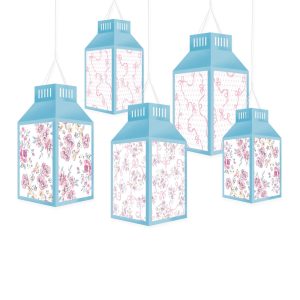 Ribbon and Rose Hanging Lantern Kit. 5pc