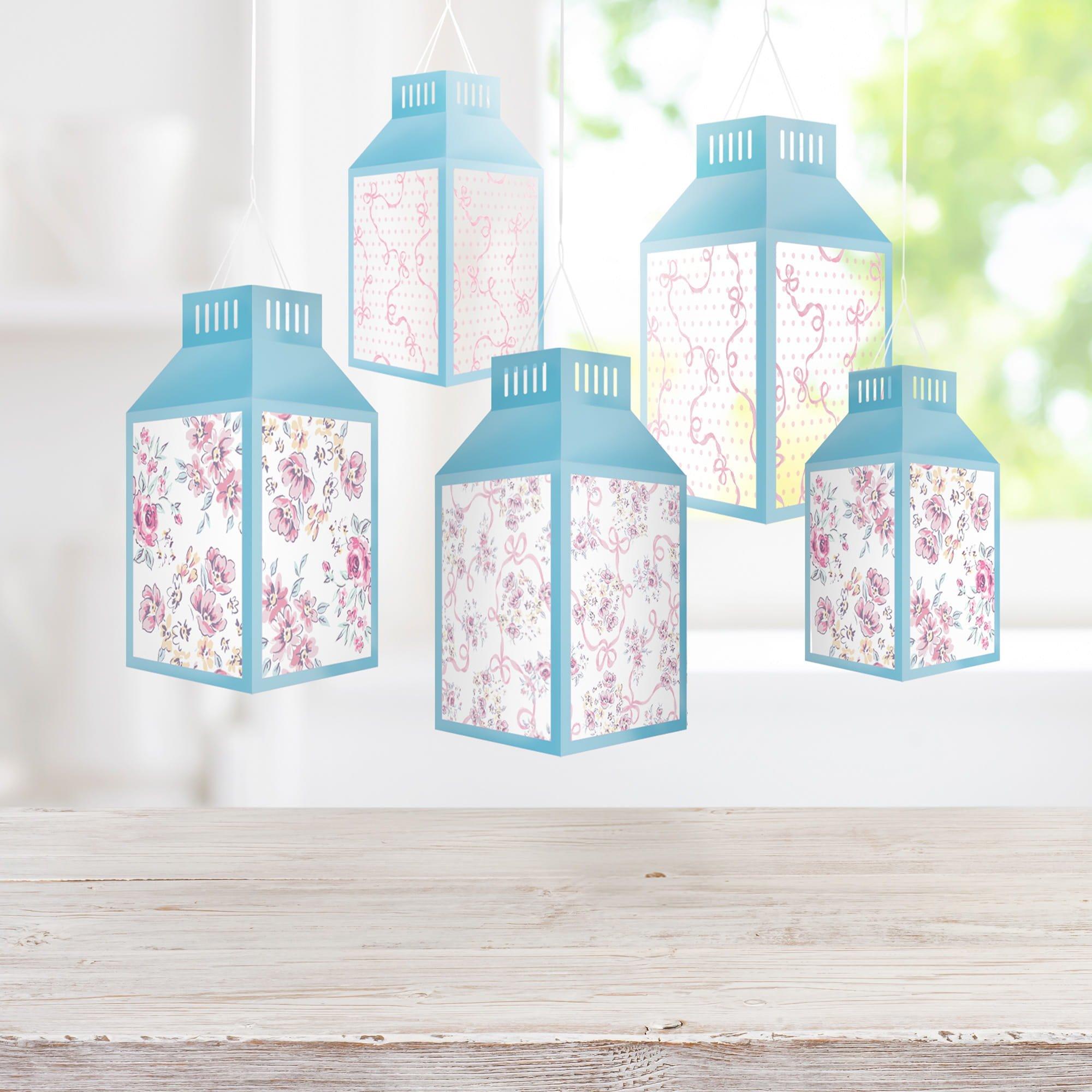 Ribbon and Rose Hanging Lantern Kit. 5pc - Image 3