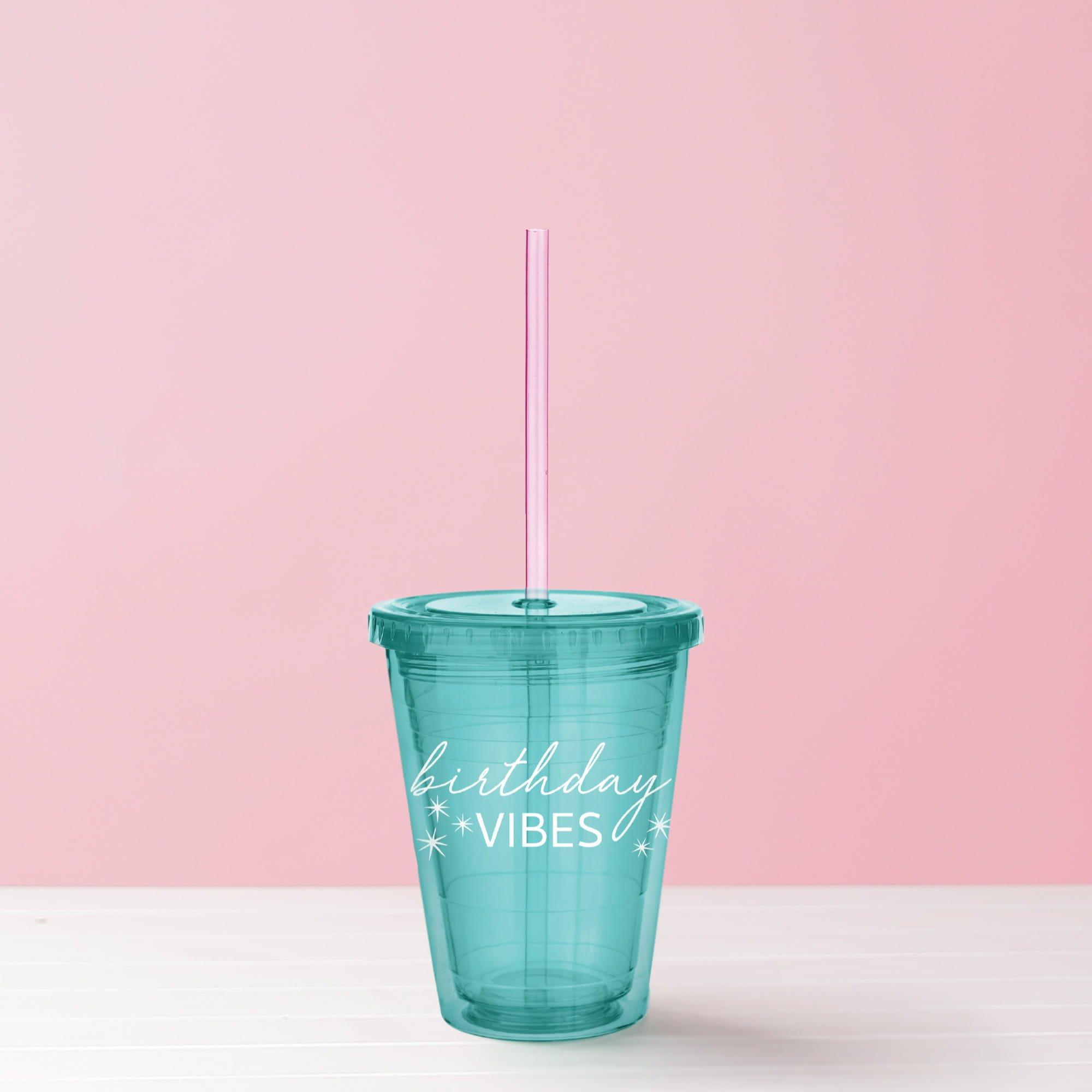 Digital Dream Plastic Tumbler with Straw. 12oz - Image 3