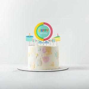 Colorful Collage Cake Topper. 8pc