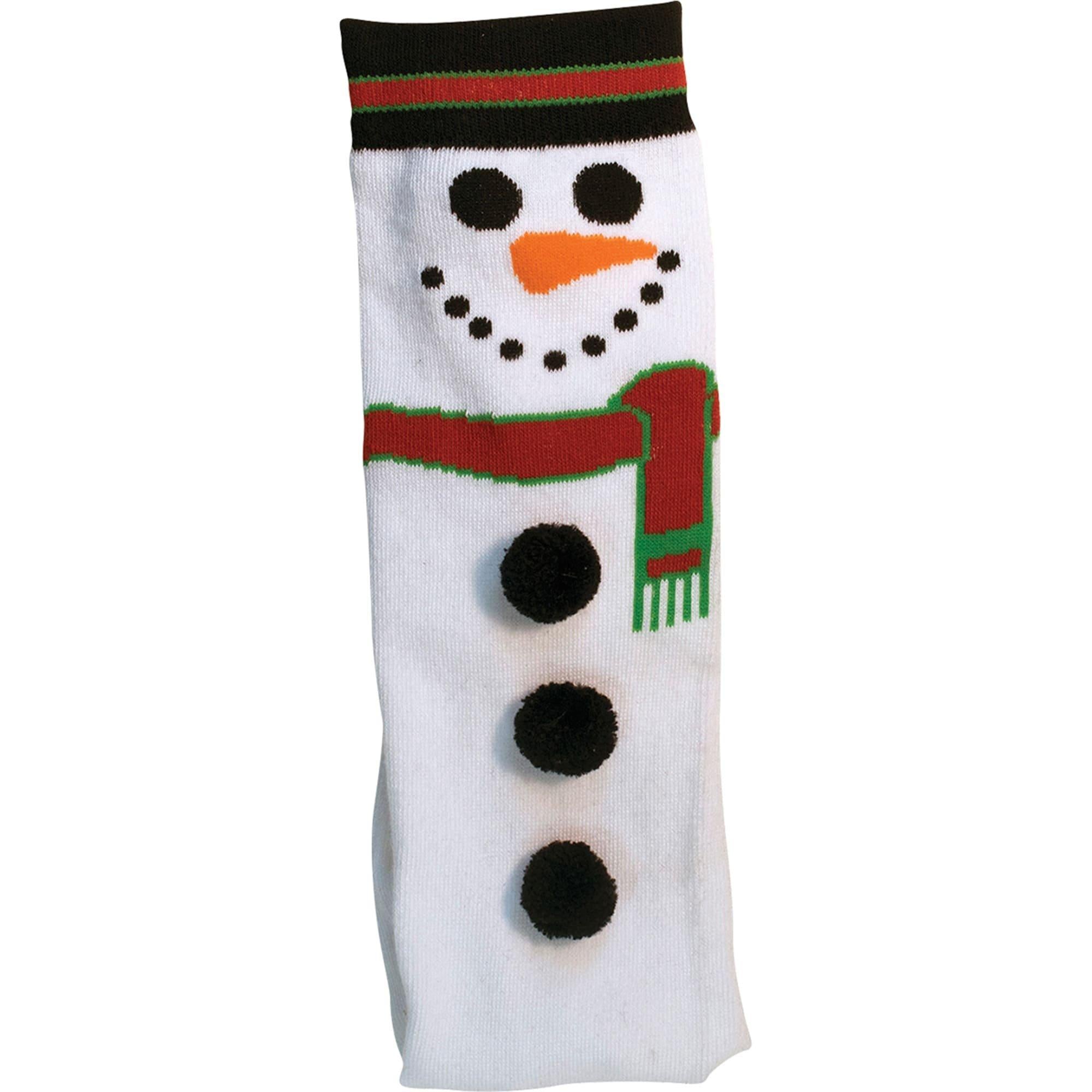 Adult Snowman Printed Ugly Christmas Socks - Image 2