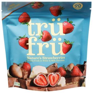 Tru Fru Frozen Fresh Strawberries in White & Milk Chocolate (8 oz)
