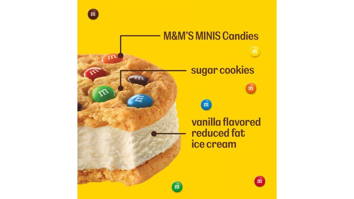M&M's Cookie Ice Cream Sandwich Vanilla (4 oz x 4 ct) - Image 5