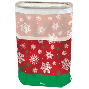 Christmas Snowflake Pop-Up Trash Bin. 13gal