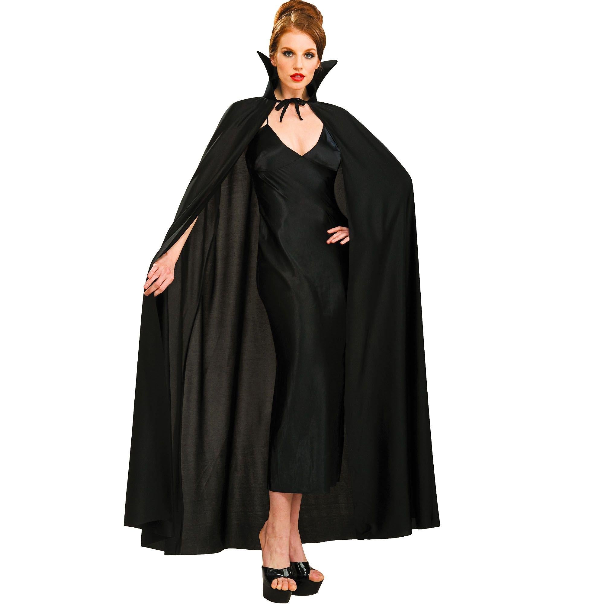 Adult Full Length Black Cape - Image 2