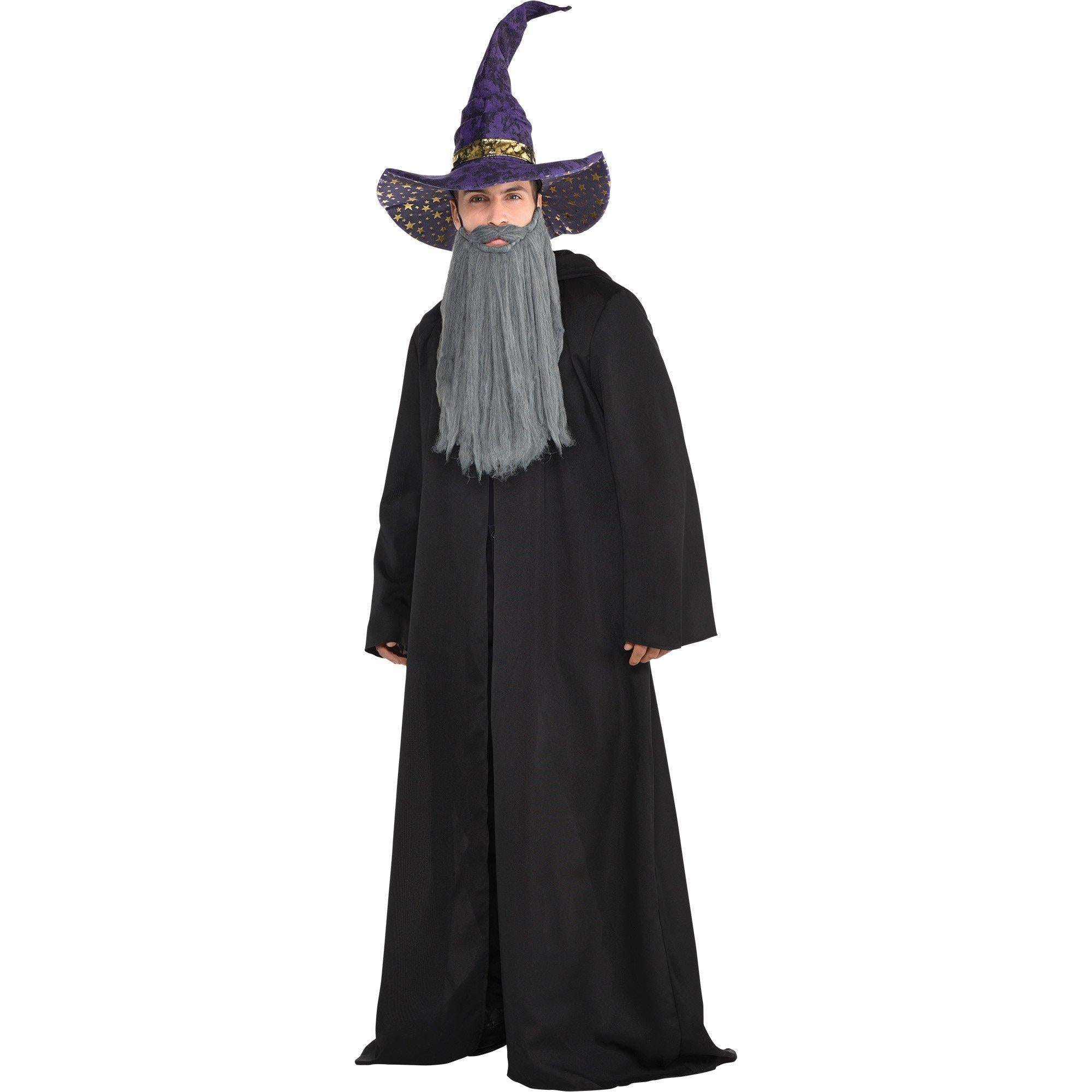 Adult 14-inch Gray Mustache and Beard - Image 2