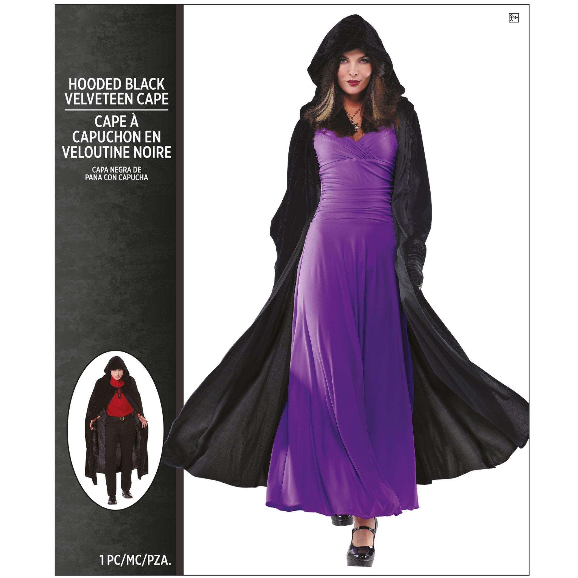 Adult Crushed Velvet Hooded Cloak Deluxe - Image 5