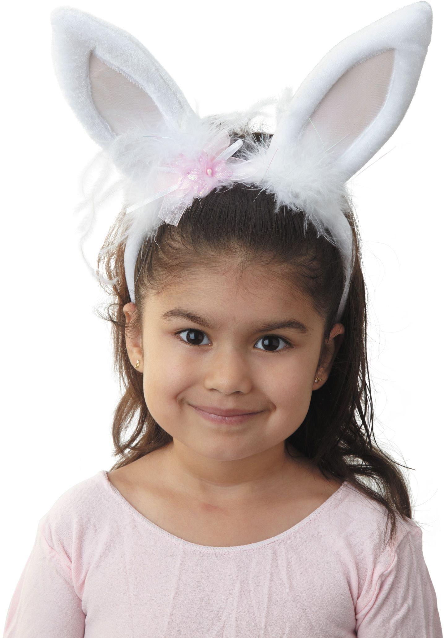 White Marabou Bunny Ears - Image 2