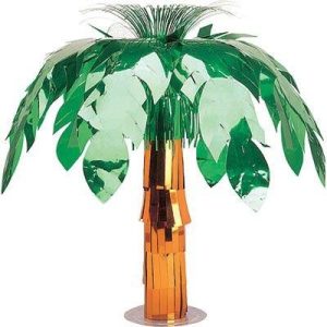 Metallic Palm Tree Table Centerpiece. 20in – Tropical Foil Decor