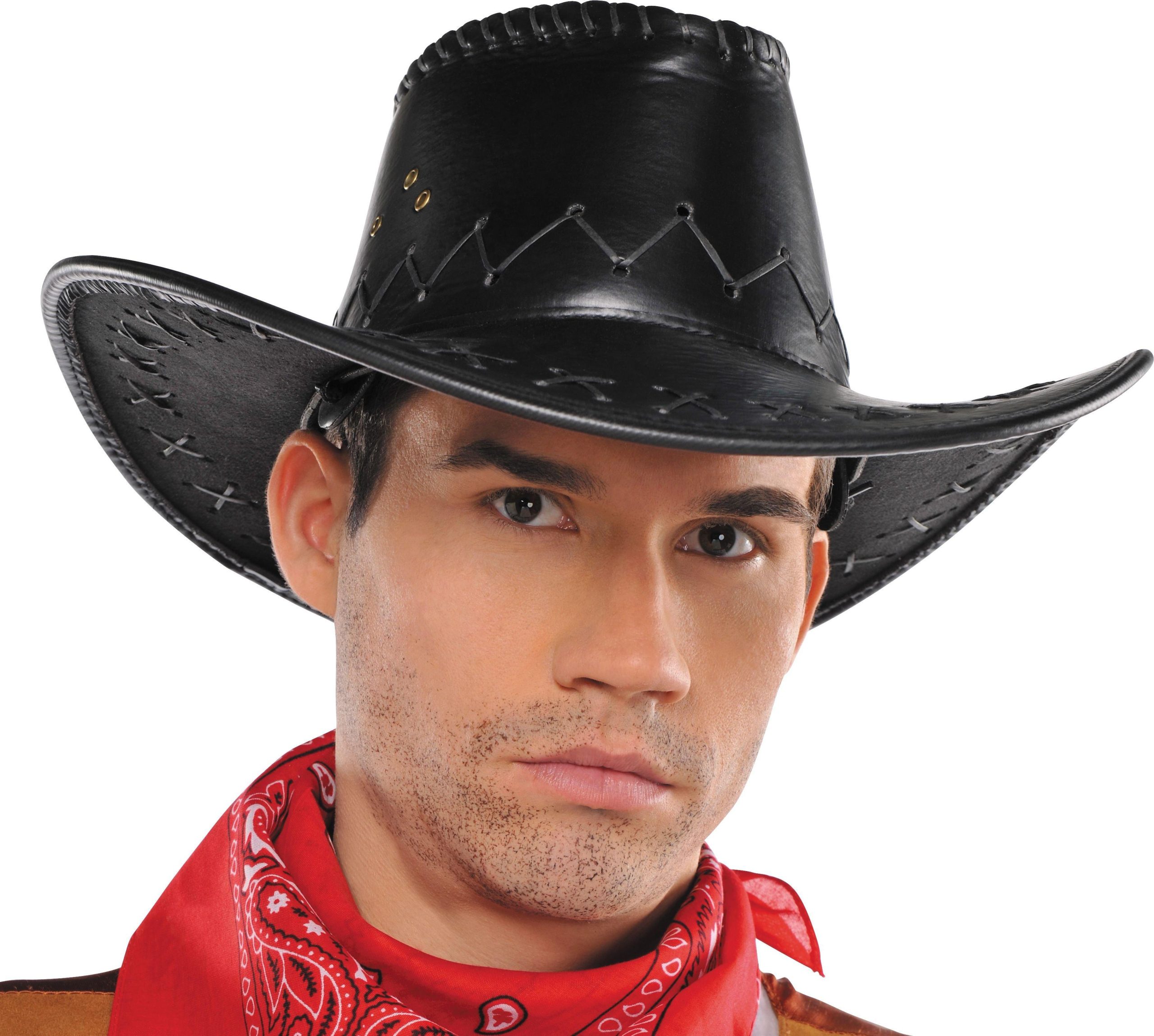 Faux Leather Cowboy Hat - Image 2