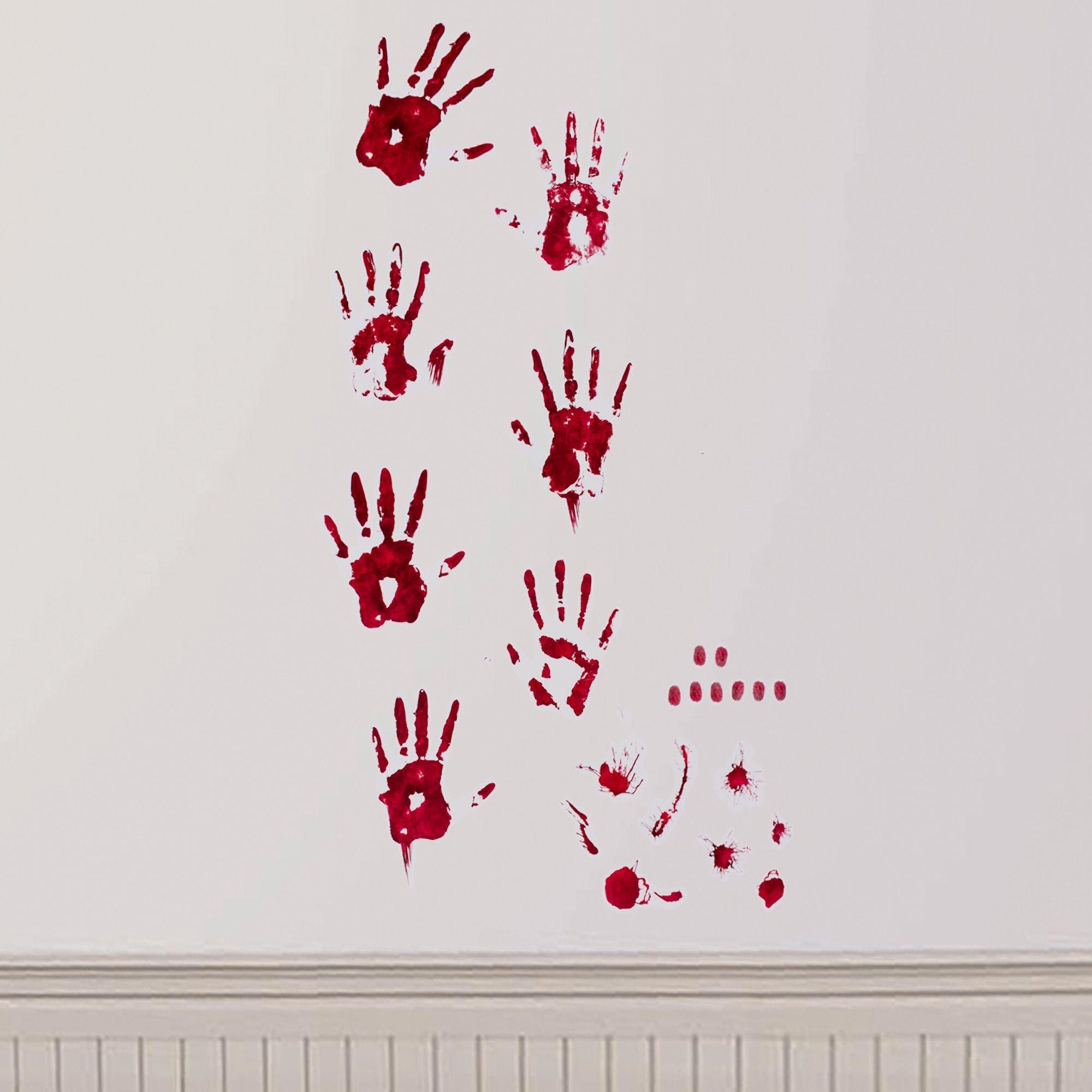 Bloody Hand Print Wall Decals 19pc - Image 4