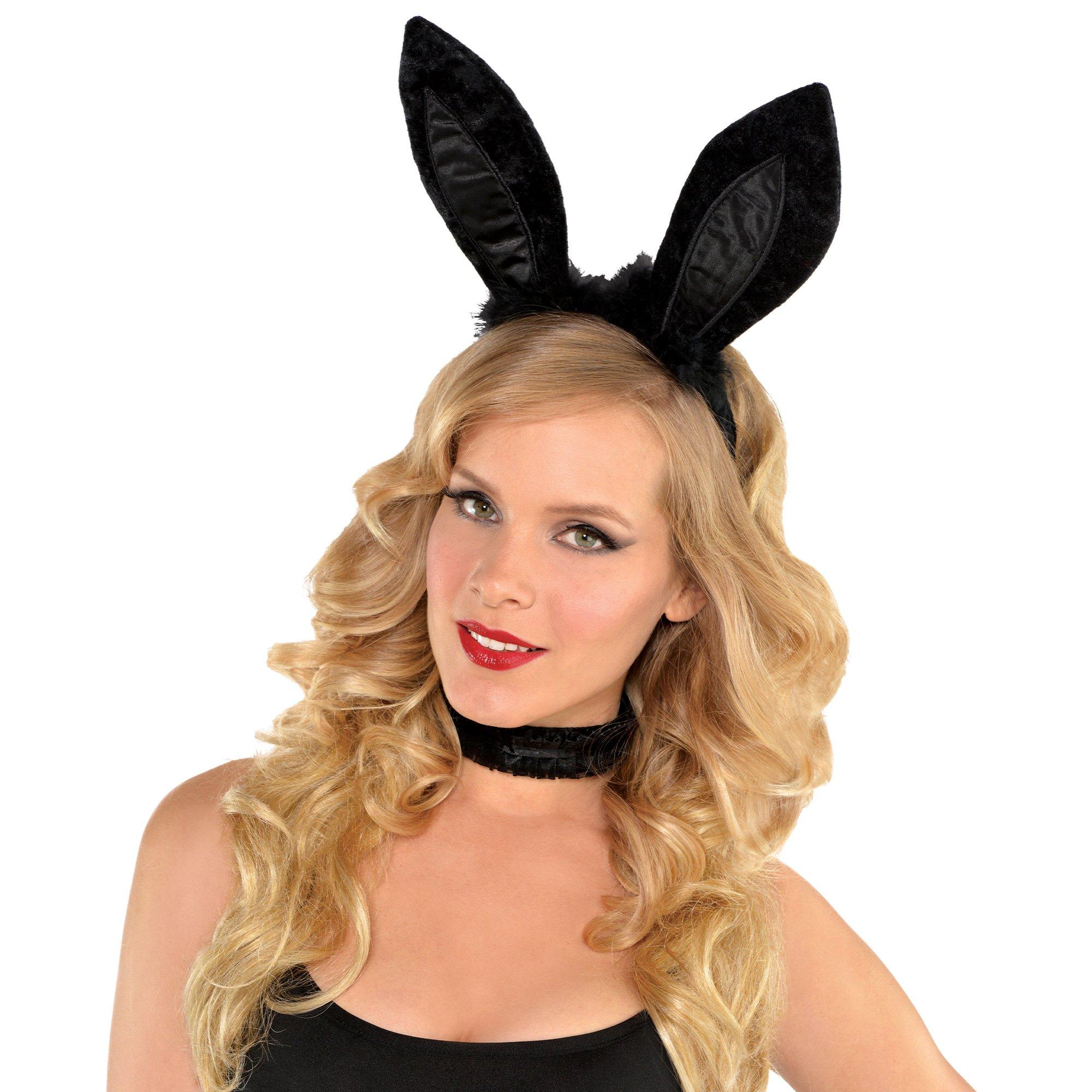 Black Marabou Bunny Ears - Image 4