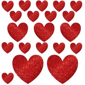 Glitter Heart Cutouts 20ct