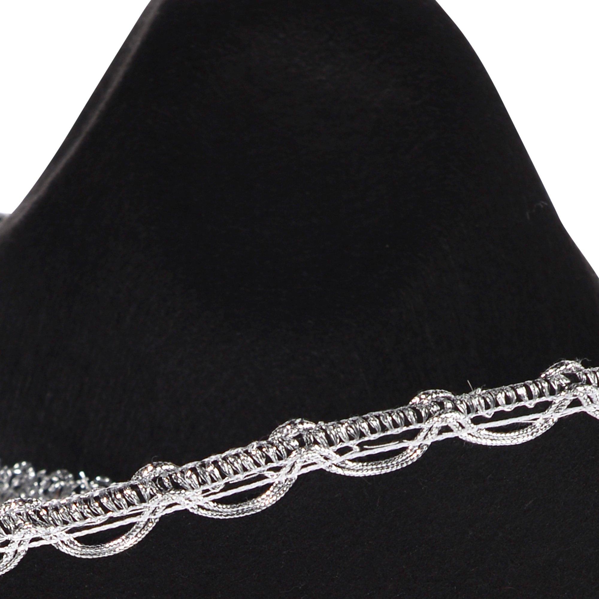 Silver Trim Black Sombrero - Image 3