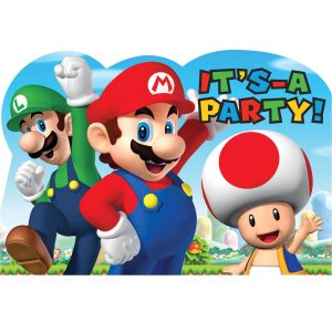Super Mario Invitations 8ct