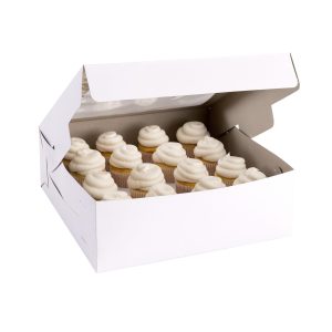 White Square Window Cake Box. 14in
