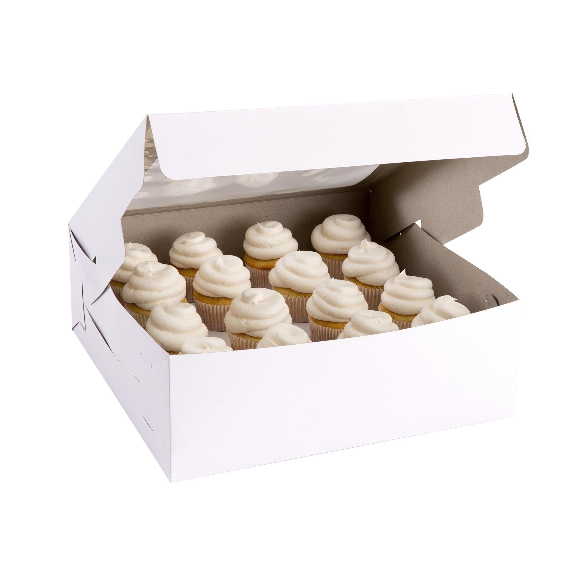White Square Window Cake Box. 14in