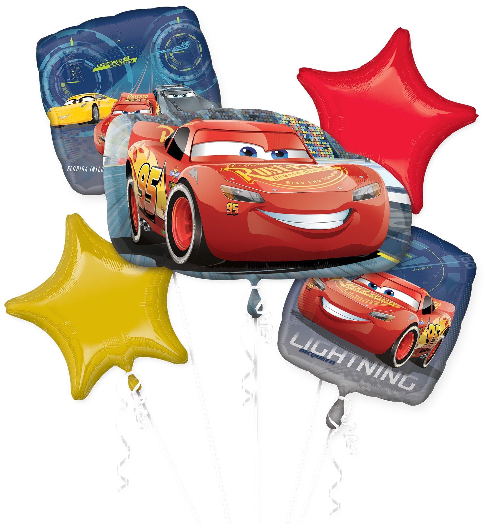 Cars 3 Foil Balloon Bouquet. 5pc