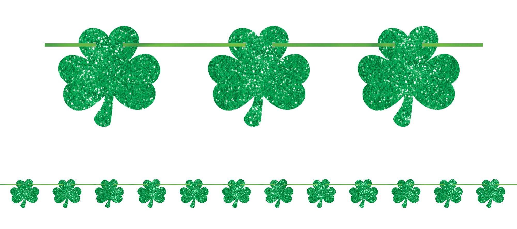Glitter Shamrock Banner. 12ft