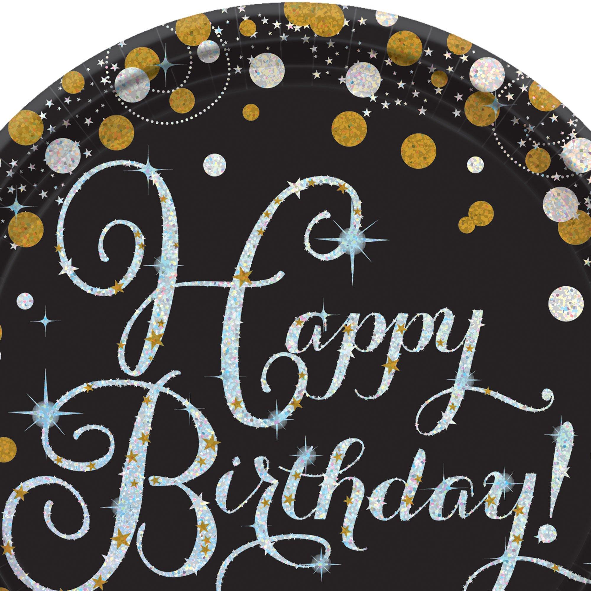 Prismatic Birthday Dessert Plates 8ct - Sparkling Celebration - Image 3