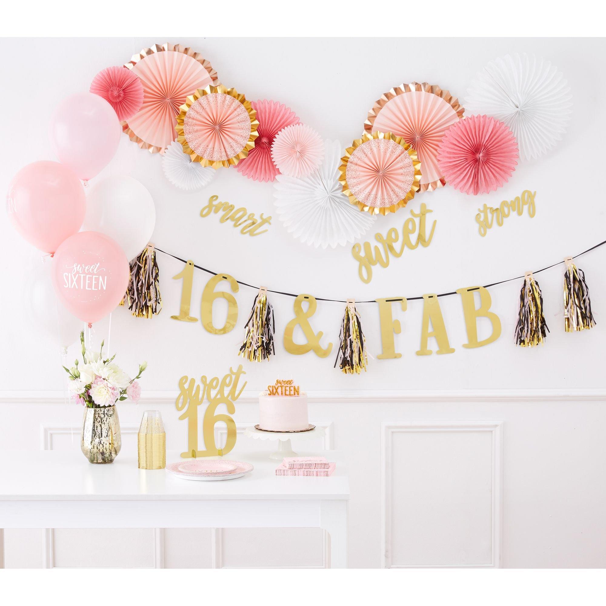 Rose Gold & Pink Sweet 16 Beverage Napkins 16ct - Image 3