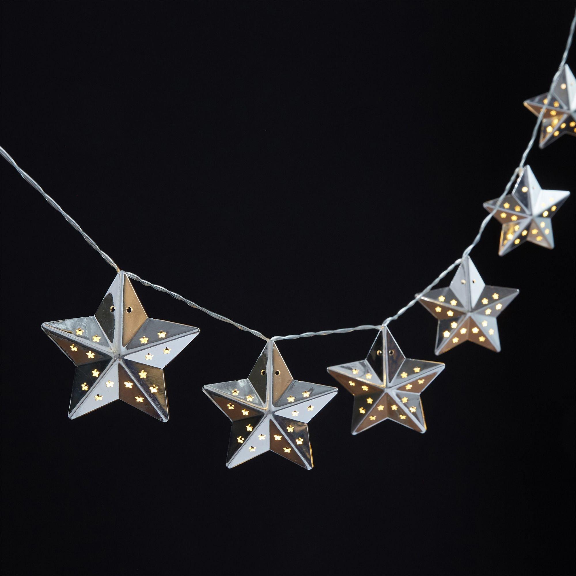 Silver Star LED String Lights - Image 2