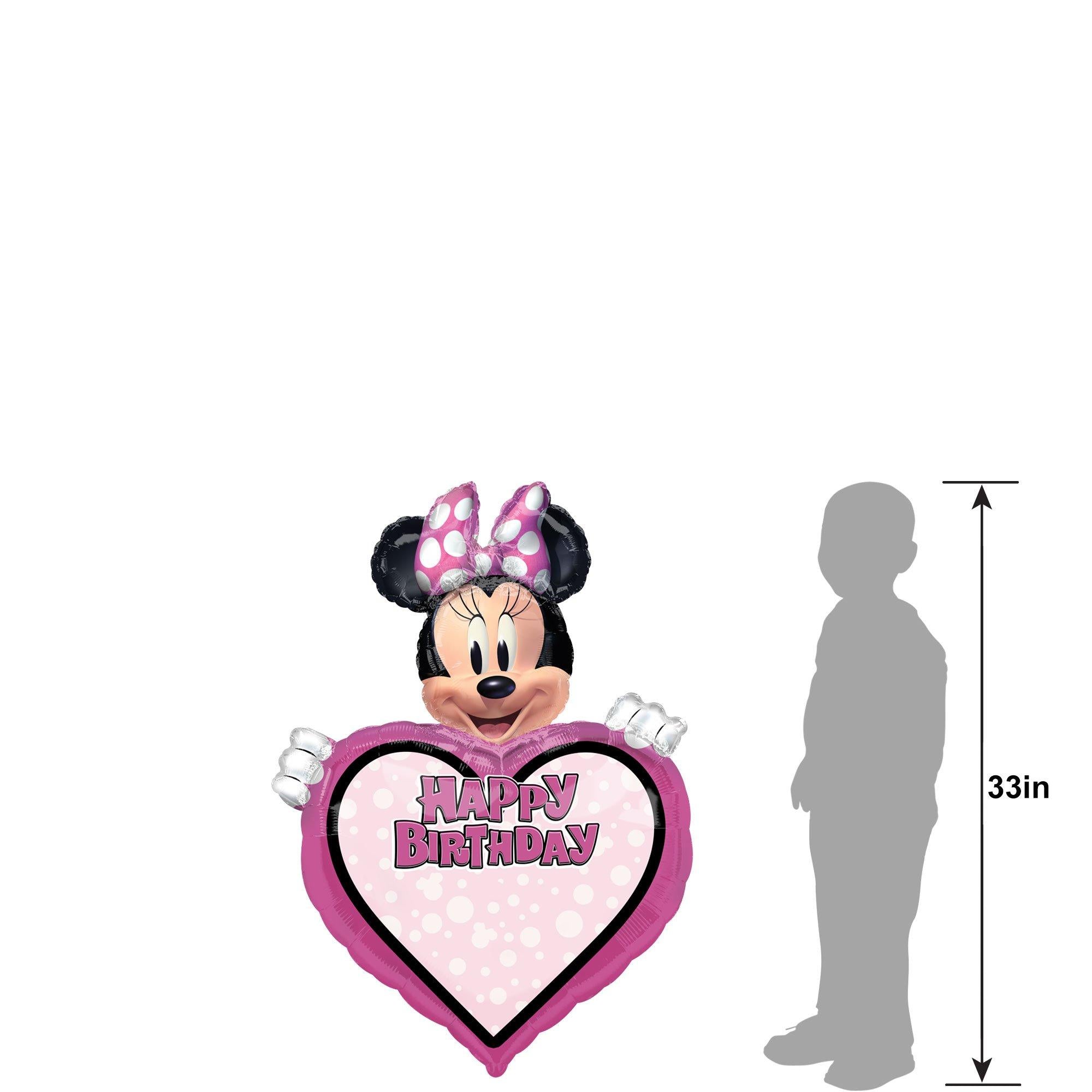 Giant Personalized Minnie Mouse Happy Birthday Balloon - Image 3