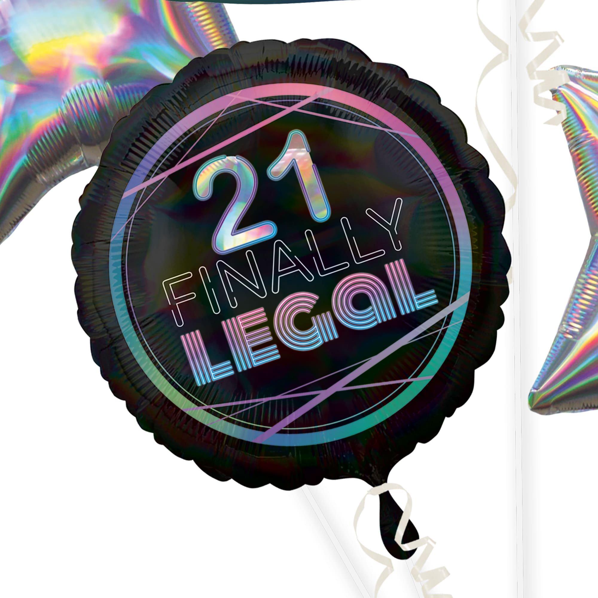Finally 21 Birthday Foil Balloon Bouquet. 5pc - Image 4