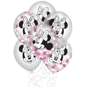 6ct. Minnie Mouse Forever Confetti Balloons