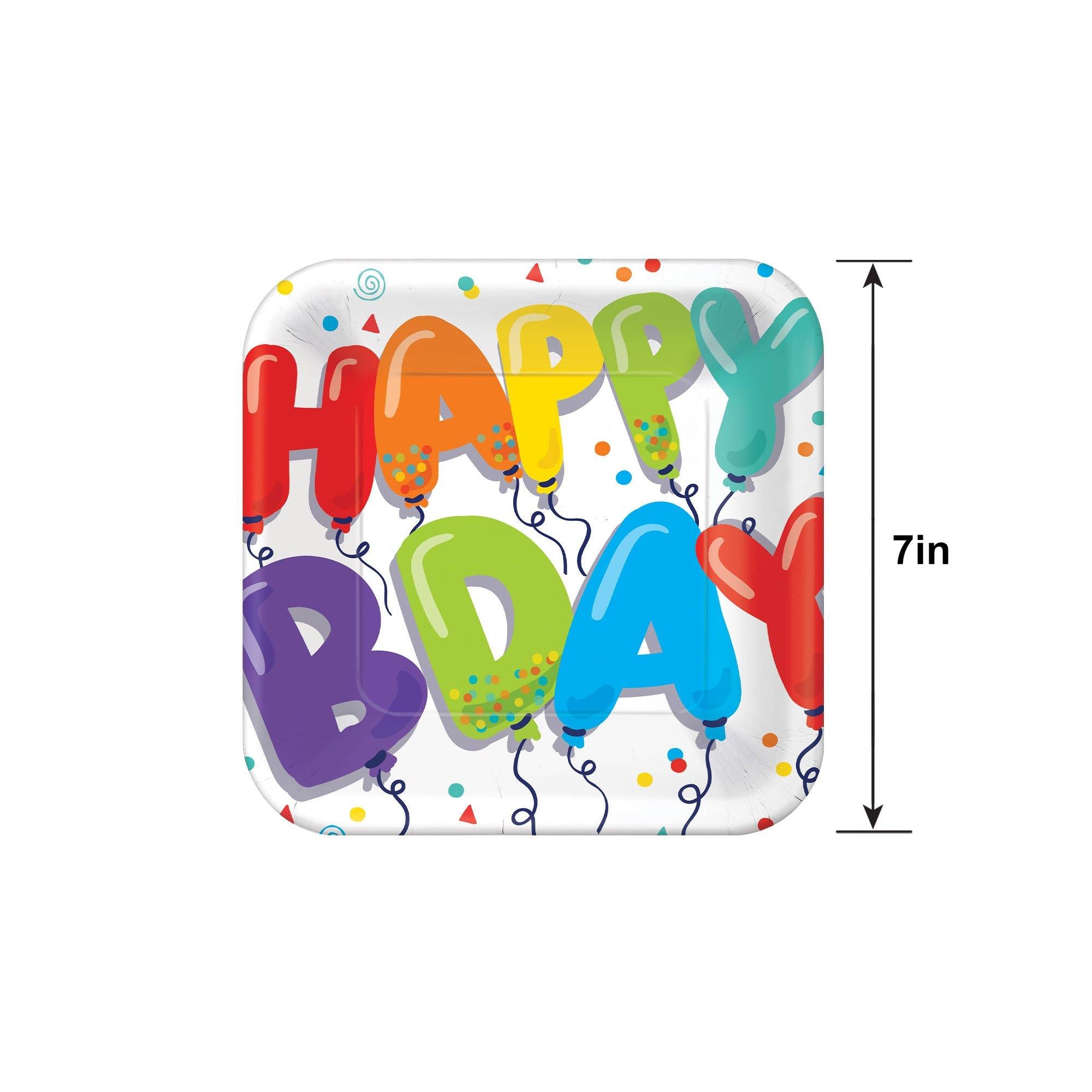 Birthday Balloons Dessert Plates. 7in. 18ct - Image 3