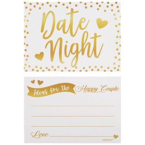 Metallic Gold & White Date Night Advice Cards. 24ct