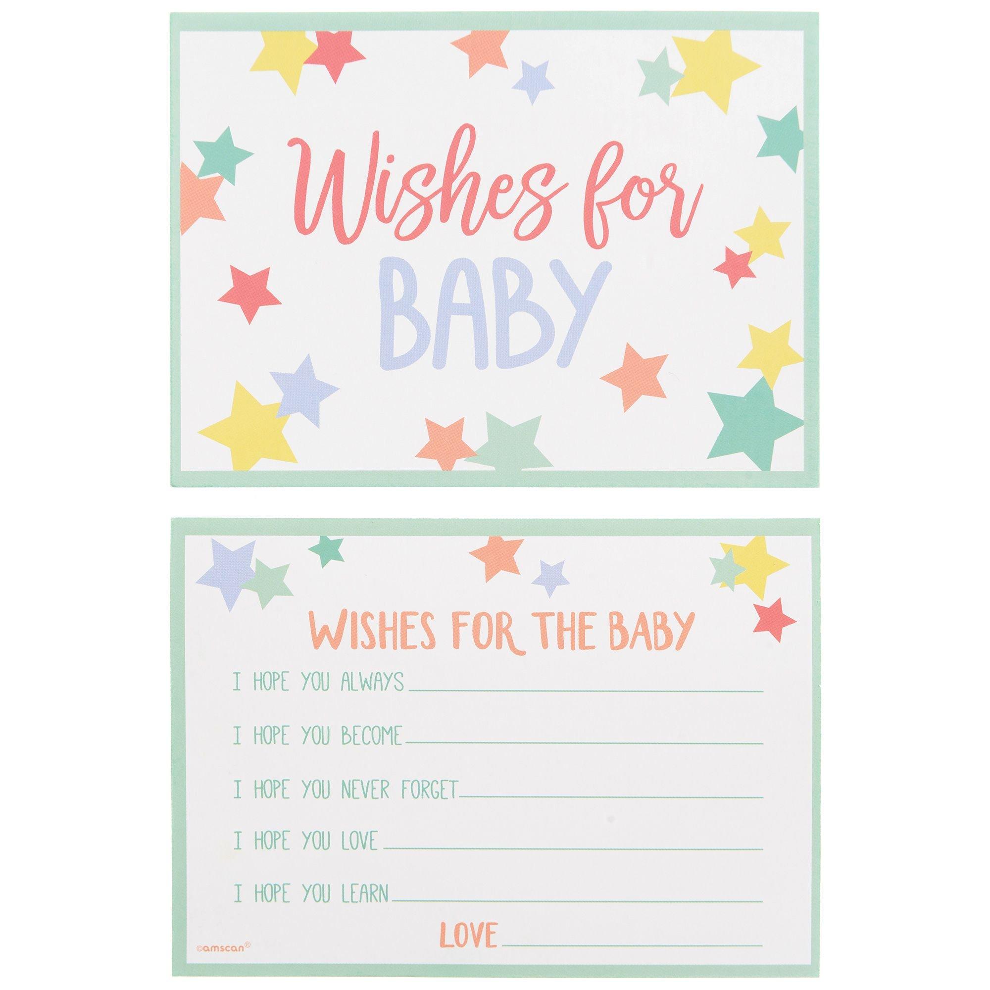 Pastel Stars Wishes for Baby Cards. 24ct