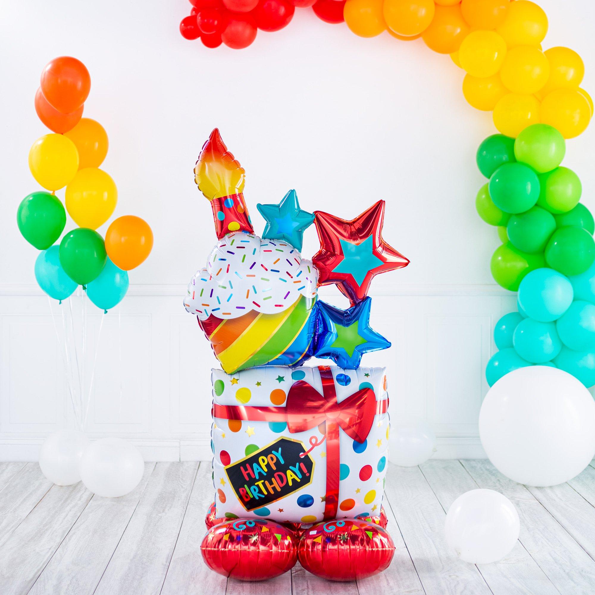 AirLoonz® Stacked Birthday Icons Balloon. 55in