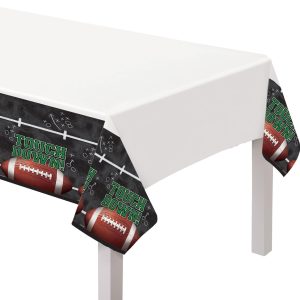 Tailgates & Touchdowns Plastic Table Covers. 54in x 84in. 3ct