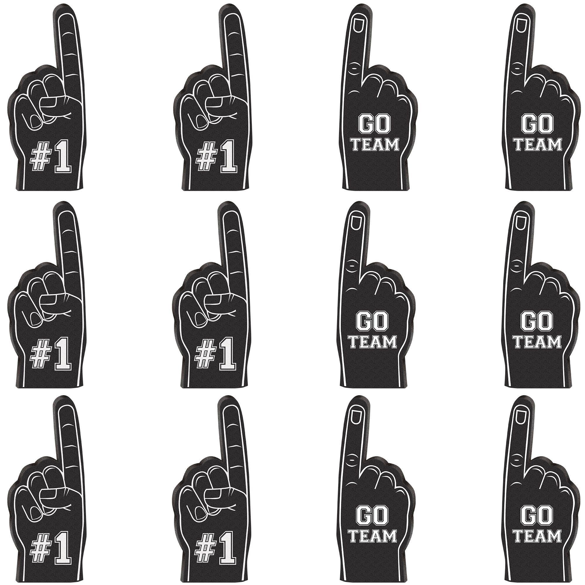 Mini Black Foam Fingers. 12ct - Spirit Party Favors