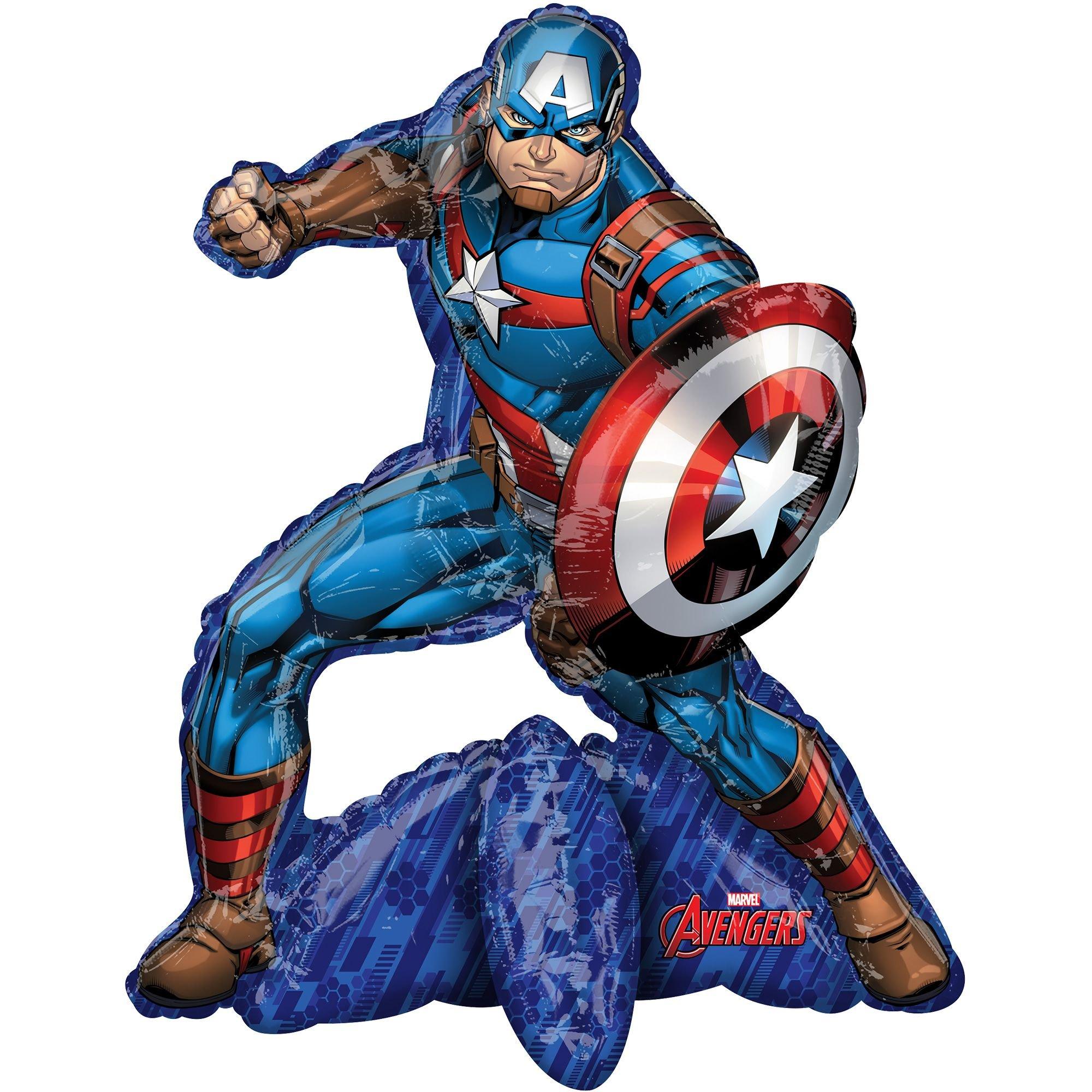 Air-Filled Sitting Captain America Balloon. 26.5in - Avengers
