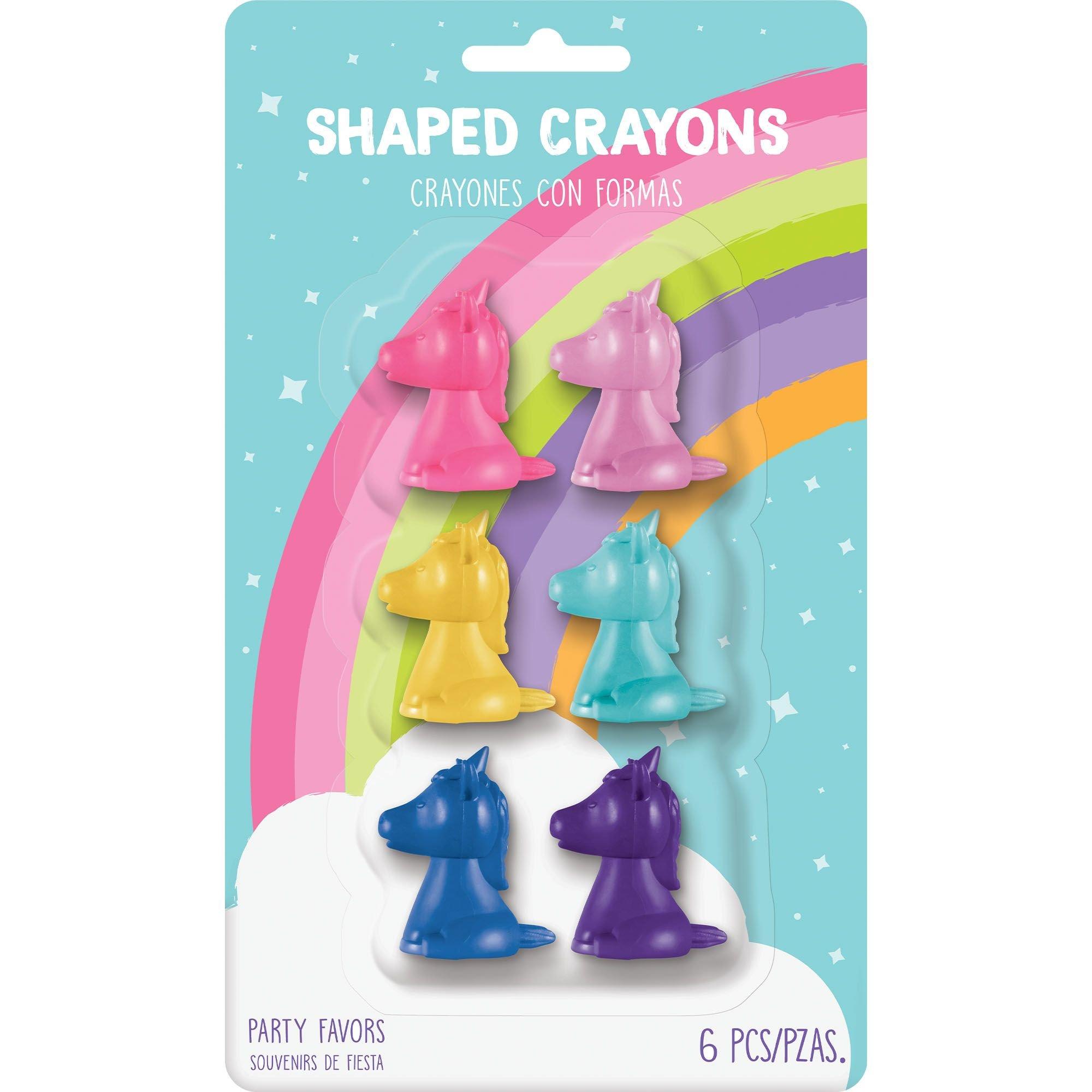 Unicorn Shaped Crayons. 6ct