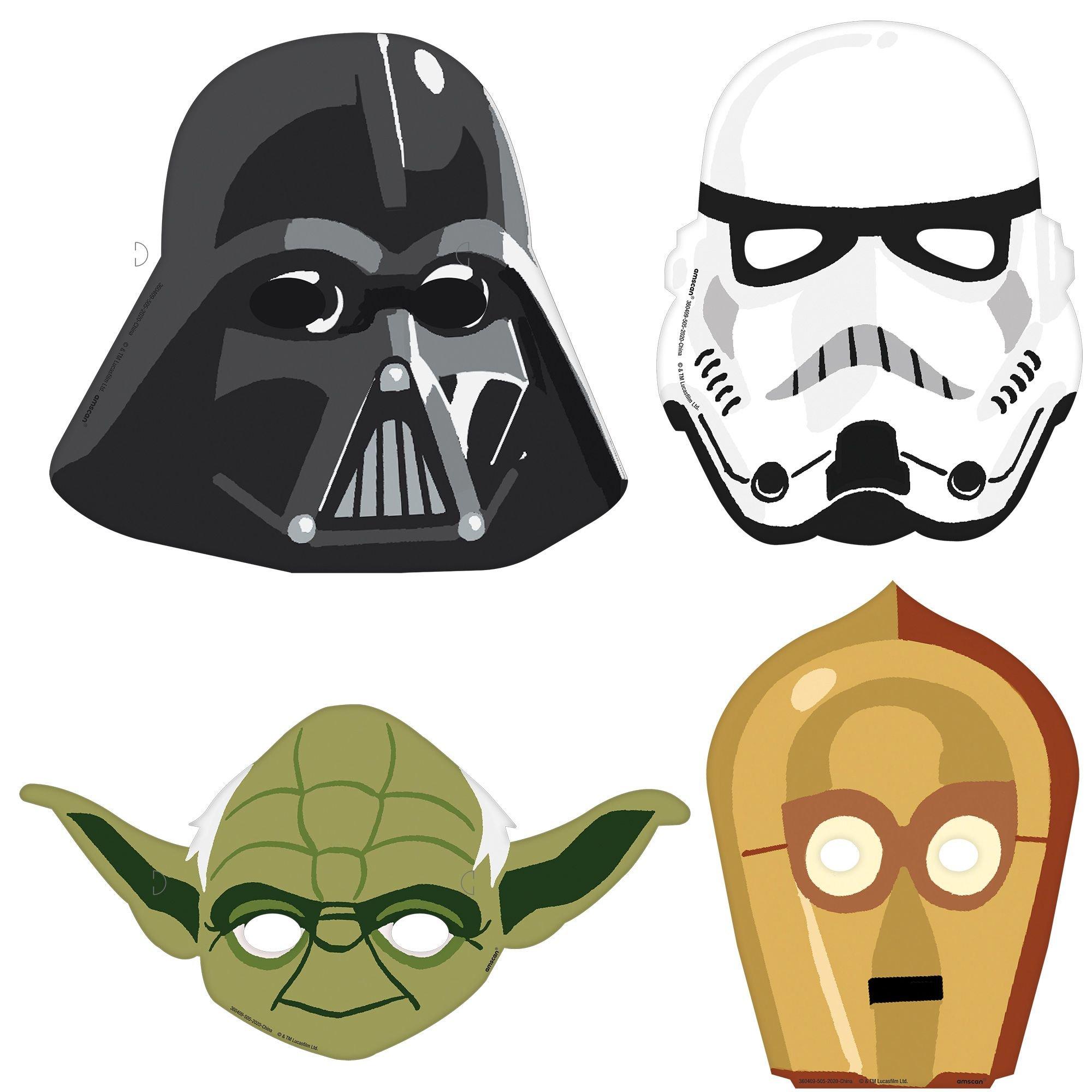 Star Wars Galaxy of Adventures Cardstock Face Masks. 8ct