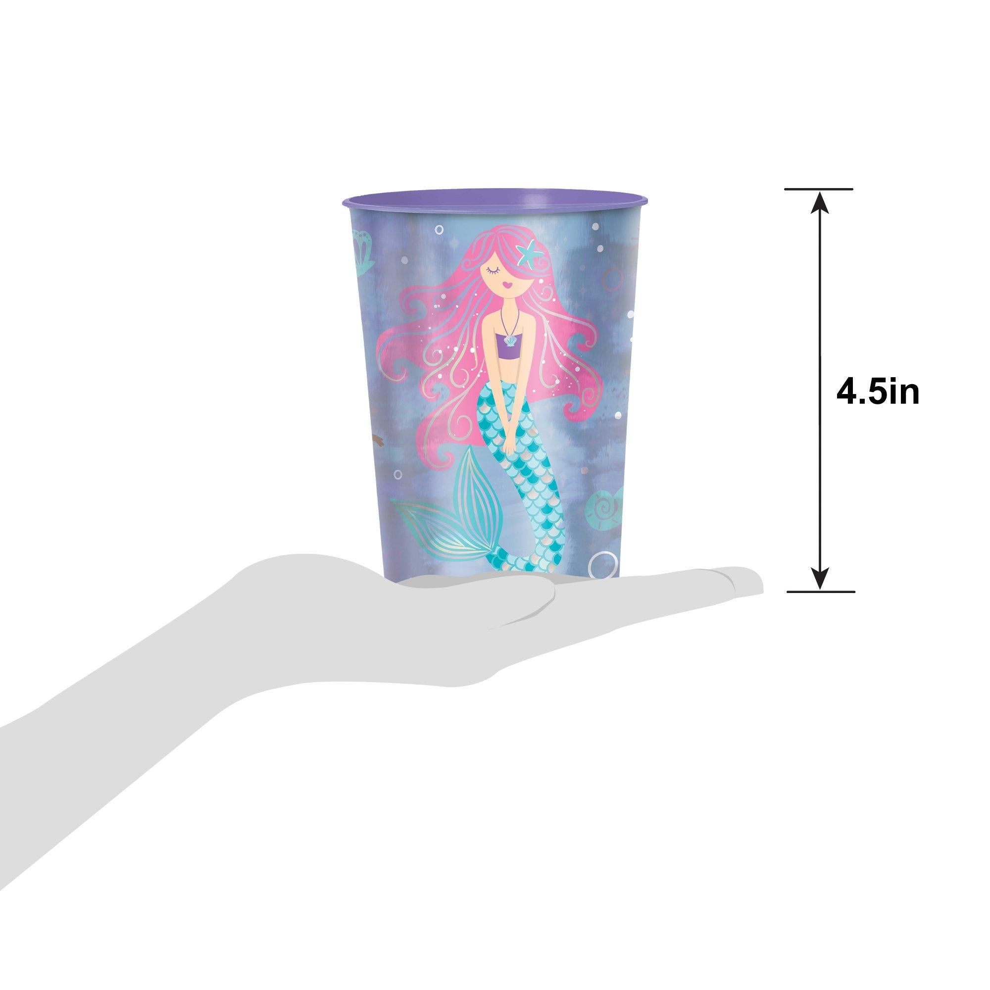 Metallic Shimmering Mermaids Plastic Favor Cup. 16oz - Image 4