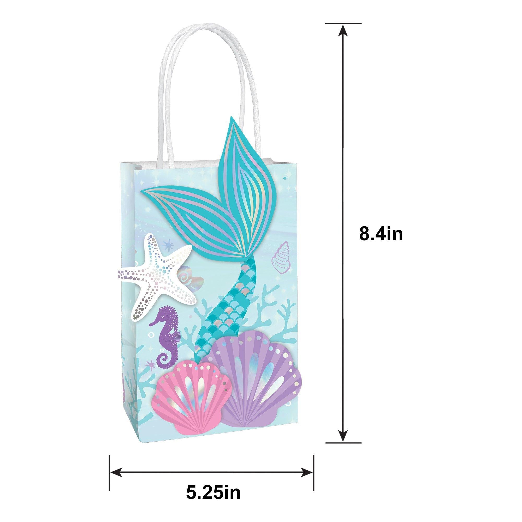 Iridescent Shimmering Mermaids Create Your Own Kraft Favor Bag Kit. 5.25in x 8.4in. 8ct - Image 5