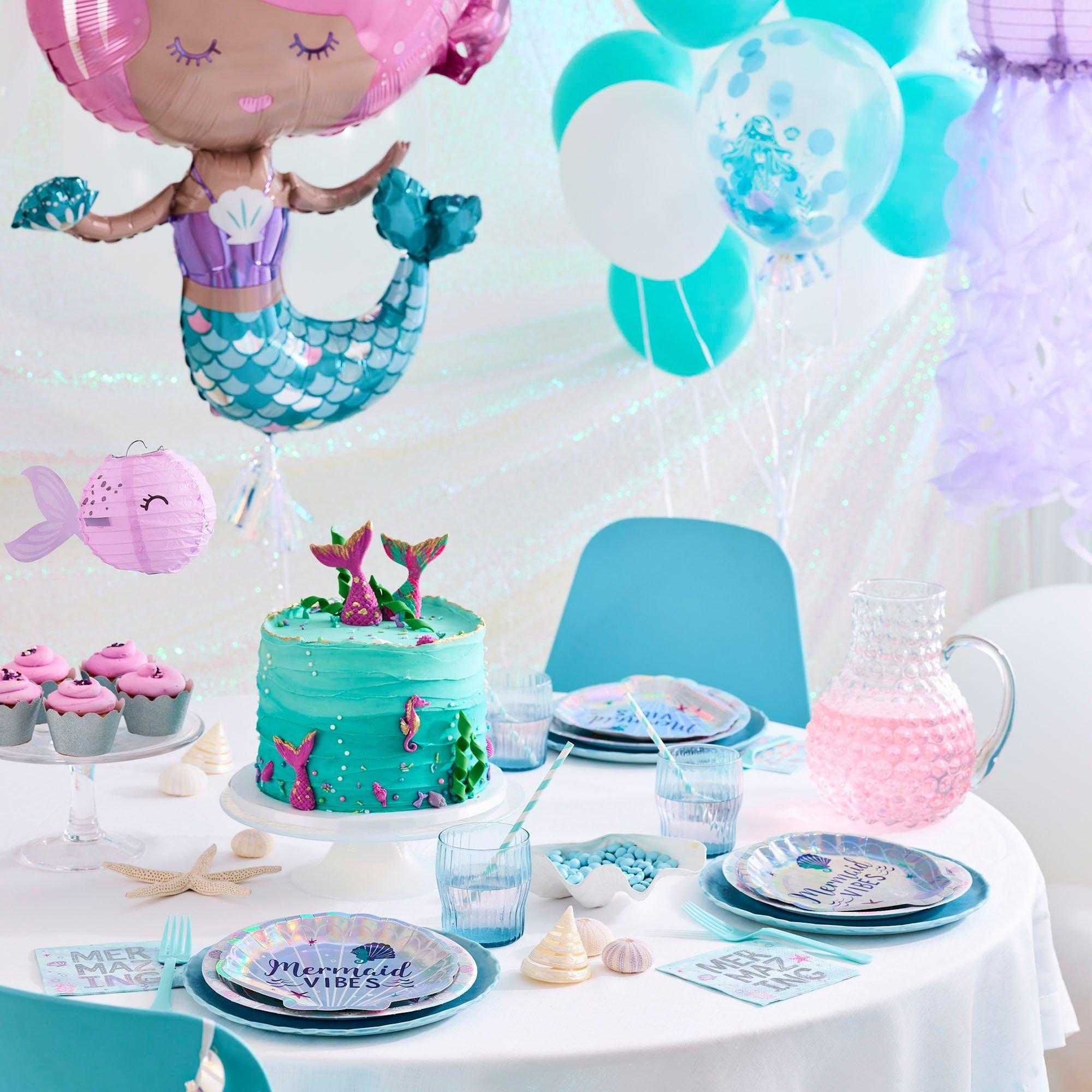 6ct. 12in. Shimmering Mermaids Confetti Latex Balloons - Image 2