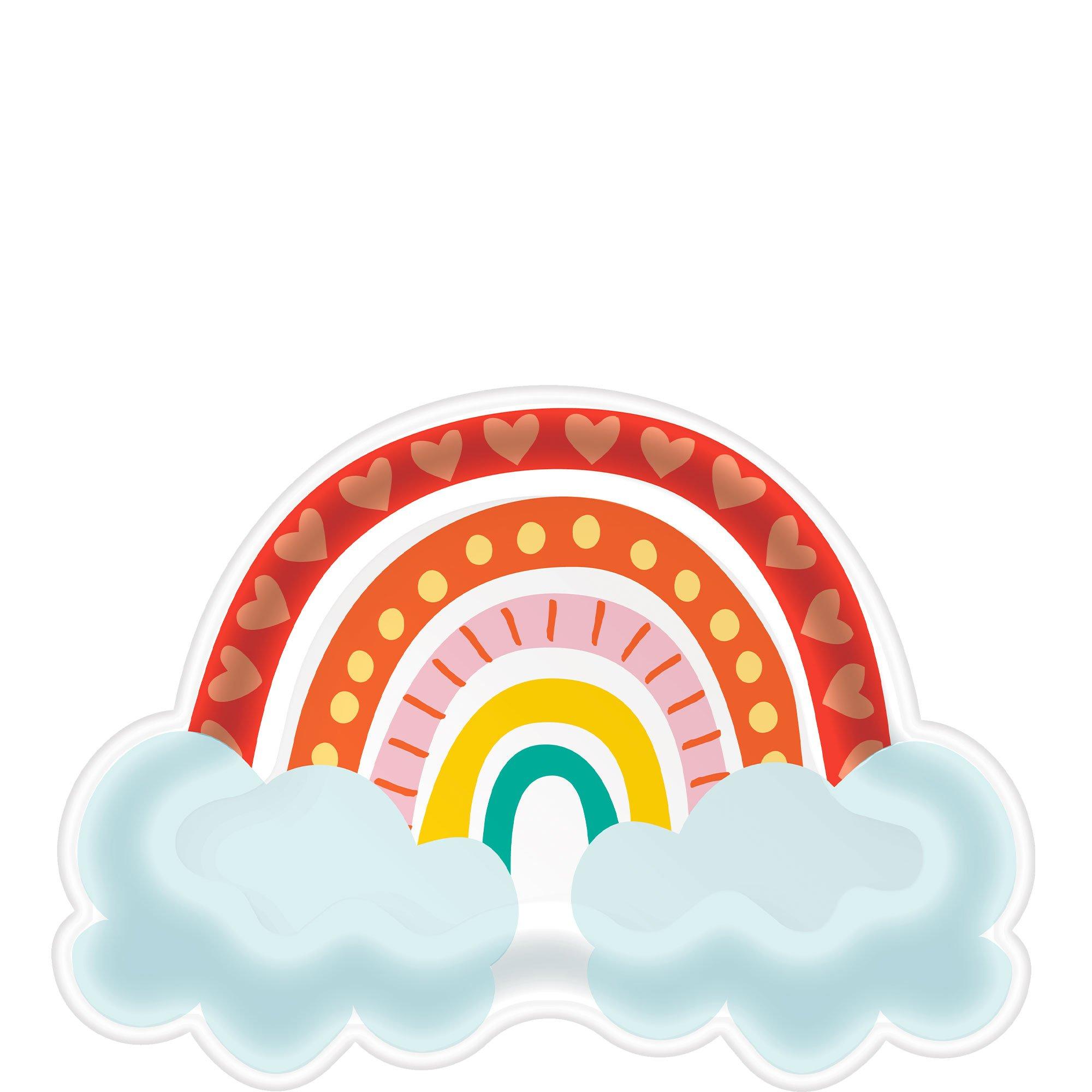 Retro Rainbow-Shaped Dessert Plates. 9in x 6.5in. 8ct