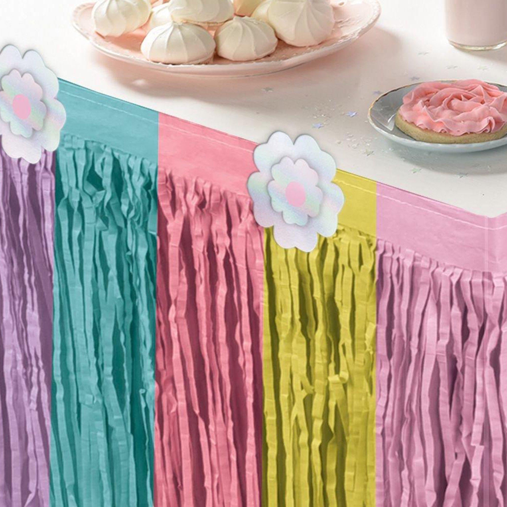 Enchanted Unicorn Striped Table Skirt. 10ft x 29in - Image 2