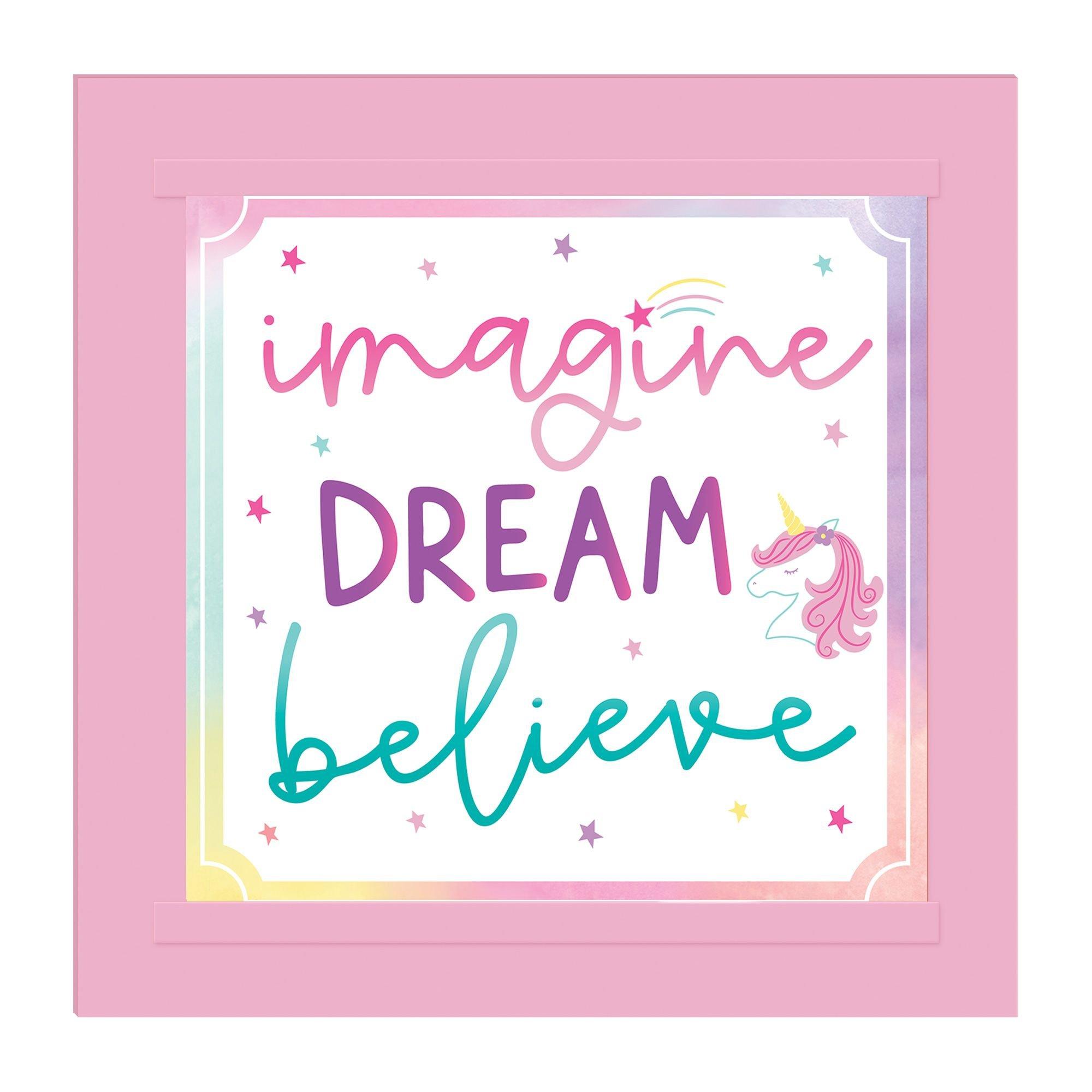 Enchanted Unicorn Customizable Birthday Chalkboard Easel Sign. 12in x 12in - Image 3