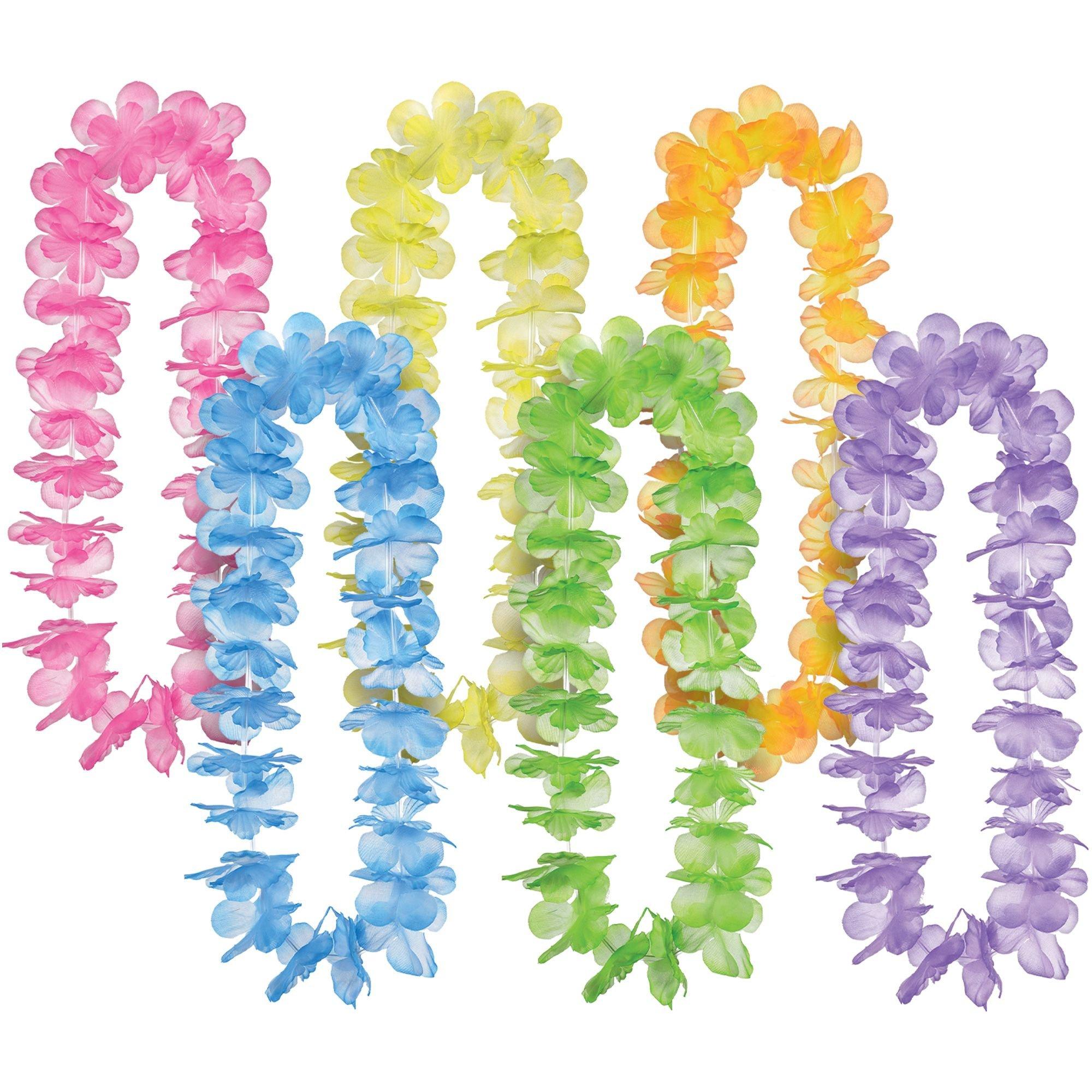 Multicolor Fabric Leis for Kids. 30in. 6ct - Image 2