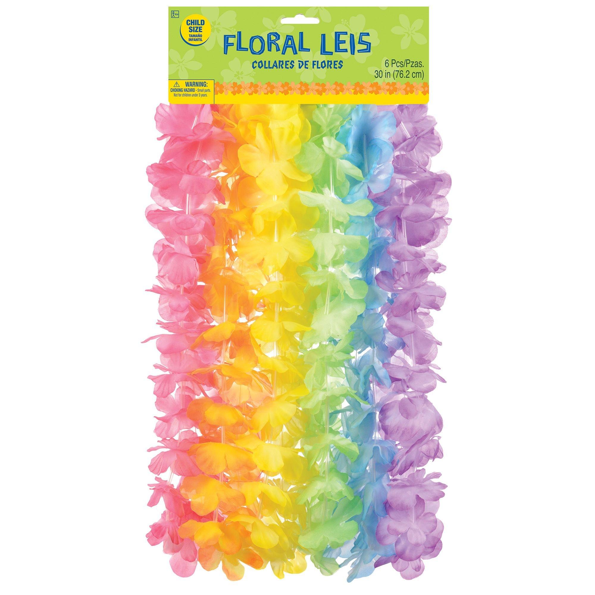 Multicolor Fabric Leis for Kids. 30in. 6ct - Image 3